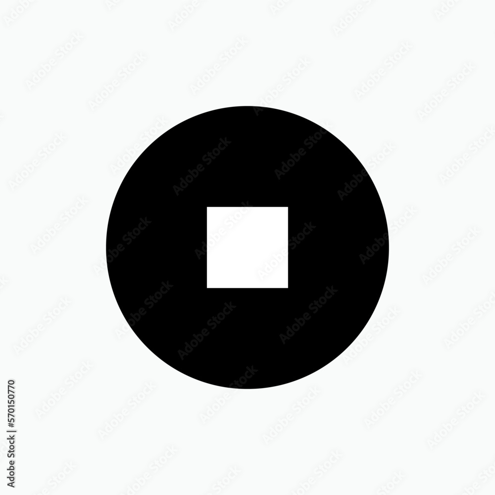 Stop Button Icon. End, Finished Symbol – Vector. Stop Button Icon. End, Finished Symbol – Vector.