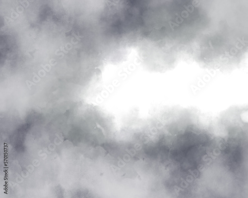 余白のある曇り空の水彩風イラスト 背景 余白