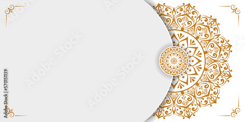 3d arabic islamic luxury ramadan gold mandala banner wedding invitation card for eid al fitr adha idul fitri milad un nabi mubarak background	
