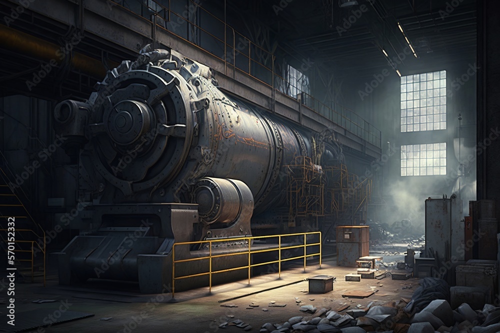 Naklejka premium Massive scale industrial diesel engine