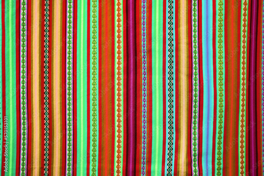 Amazing Peruvian Traditional Textile in Red and Lime Tone Vertical Strips Amazing Peruvian Traditional Textile in Red and Lime Tone Vertical Strips