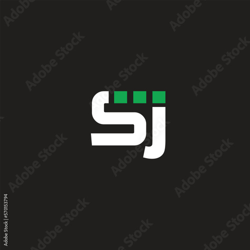 Creative letter sj logo design vector templates in black background 
