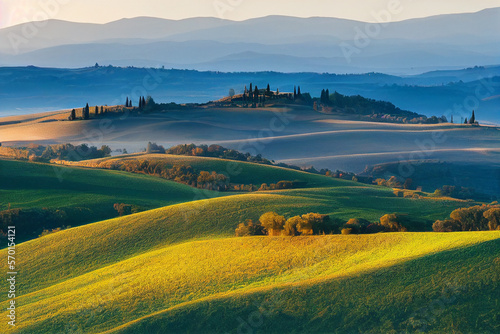 Wallpaper of tuscany landscape. Generative ai