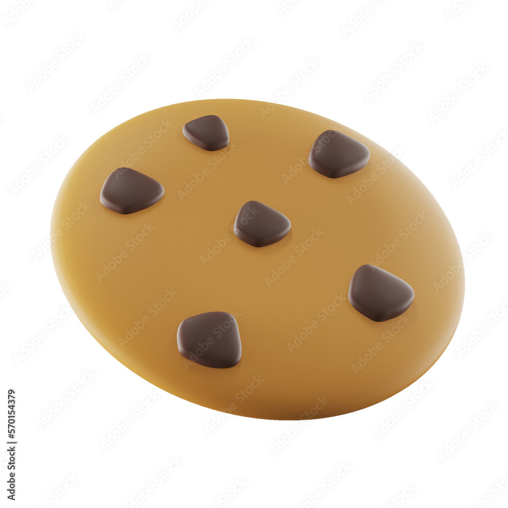 Fototapeta premium Chocochips cookies 3D Icon