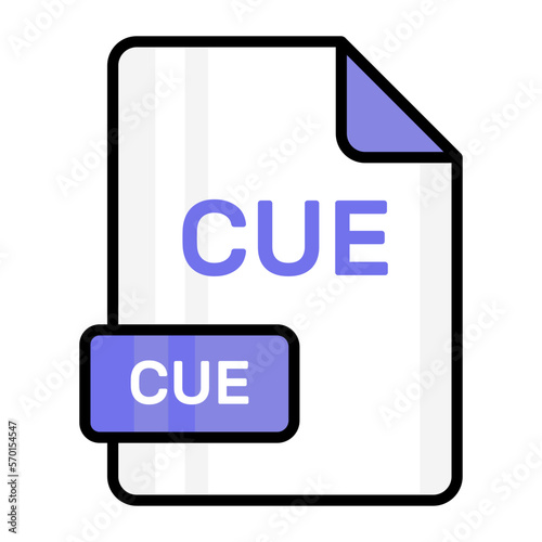An amazing vector icon of CUE file, editable design