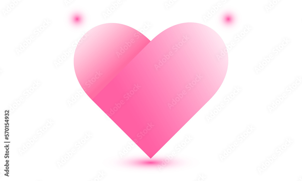 Sweet pink heart shaped logo on white background.