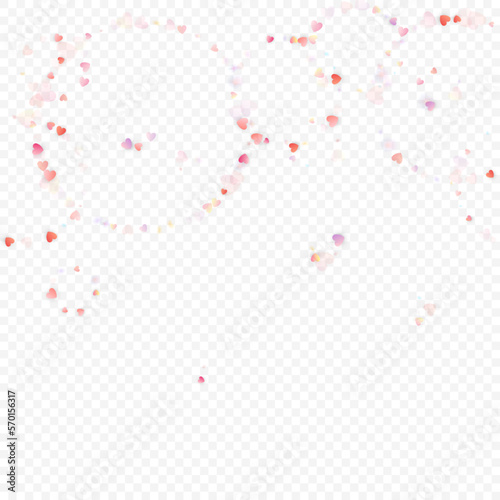 heart love vector confetti frame valentine pink