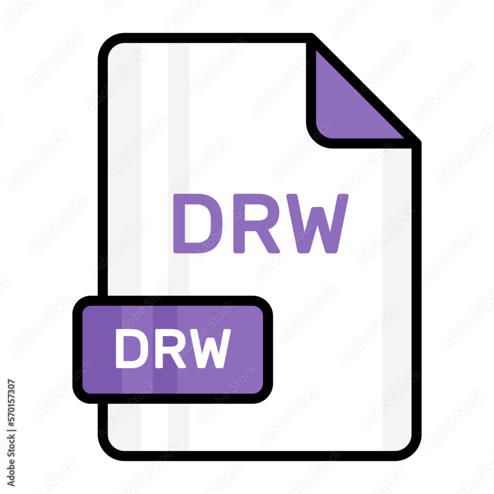 An amazing vector icon of DRW file, editable design An amazing vector icon of DRW file, editable design