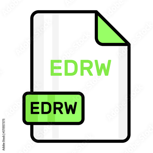 An amazing vector icon of EDRW file, editable design