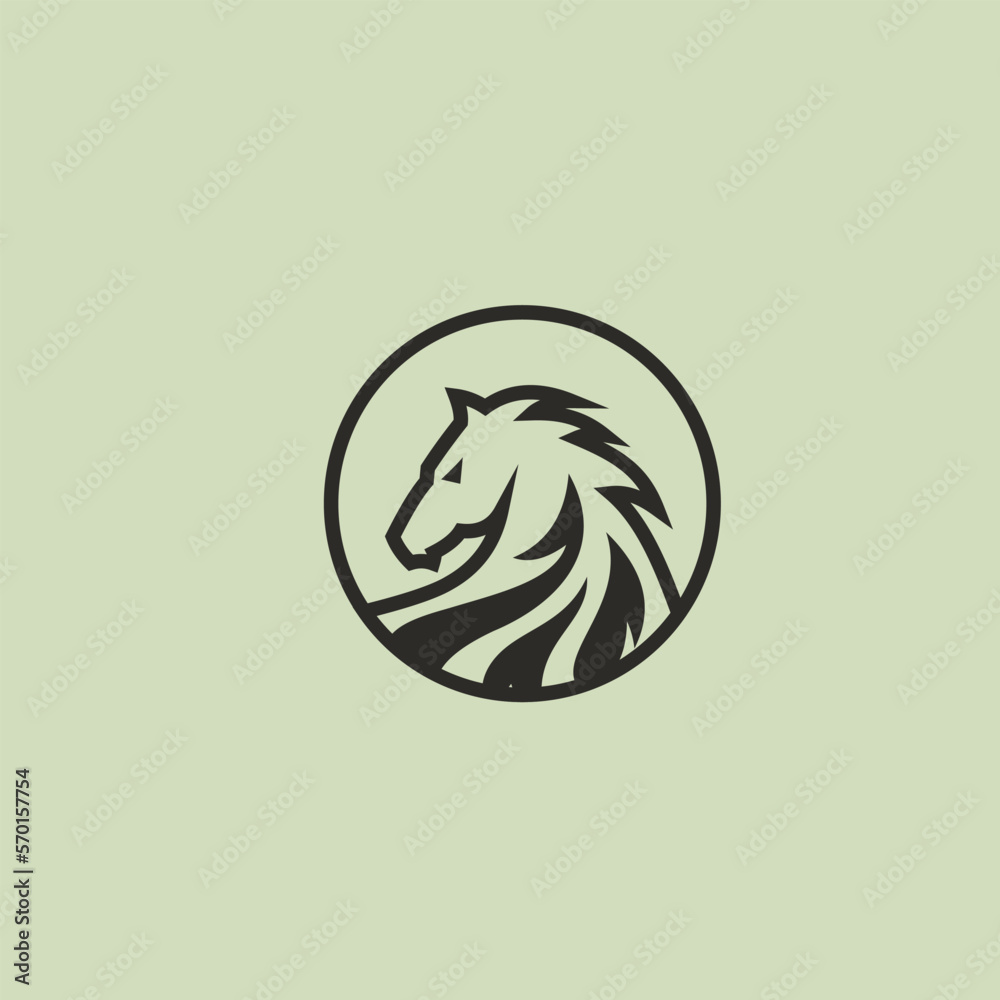 the horse logo is a circle with curves like a flowing river