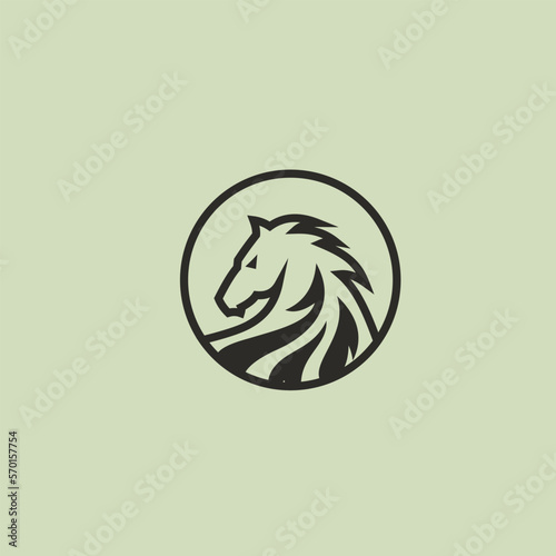 the horse logo is a circle with curves like a flowing river
