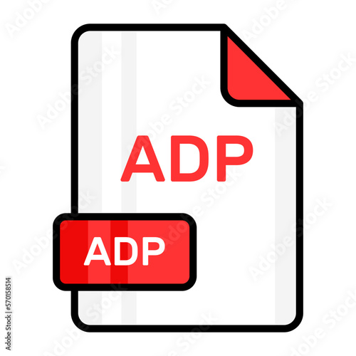 An amazing vector icon of ADP file, editable design photo