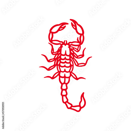 vector illustration of a red scorpion