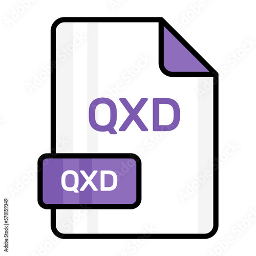 An amazing vector icon of QXD file, editable design photo