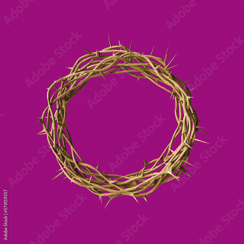 Crown of thorns on purple background