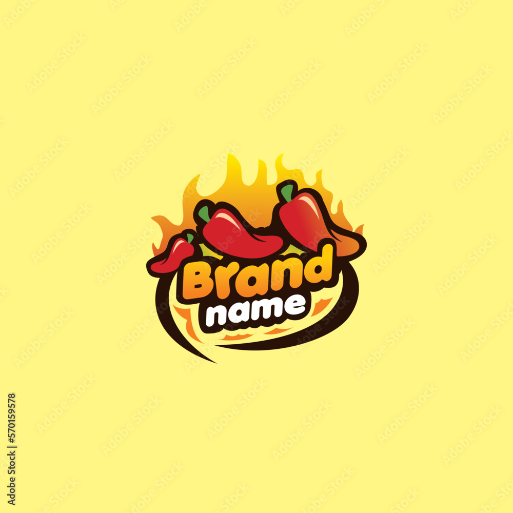 chili food logo, mascot logo, chili logo Stock Vector Adobe Stock