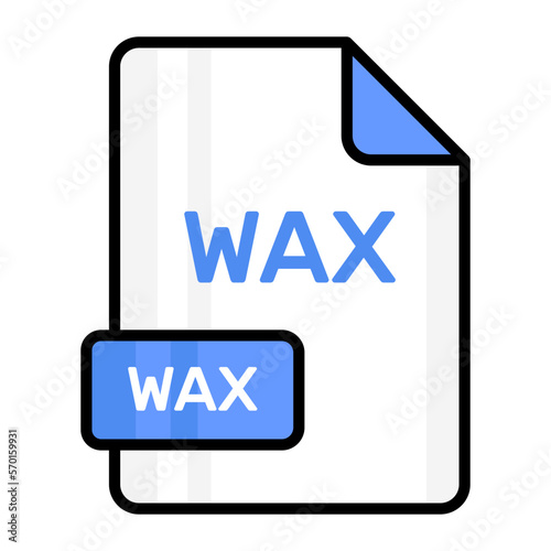 An amazing vector icon of WAX file, editable design