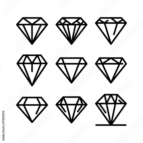 diamond icon or logo isolated sign symbol vector illustration - high quality black style vector icons