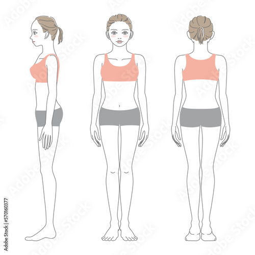 女性　全身イラスト