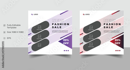 Fashion sale social medial post template design