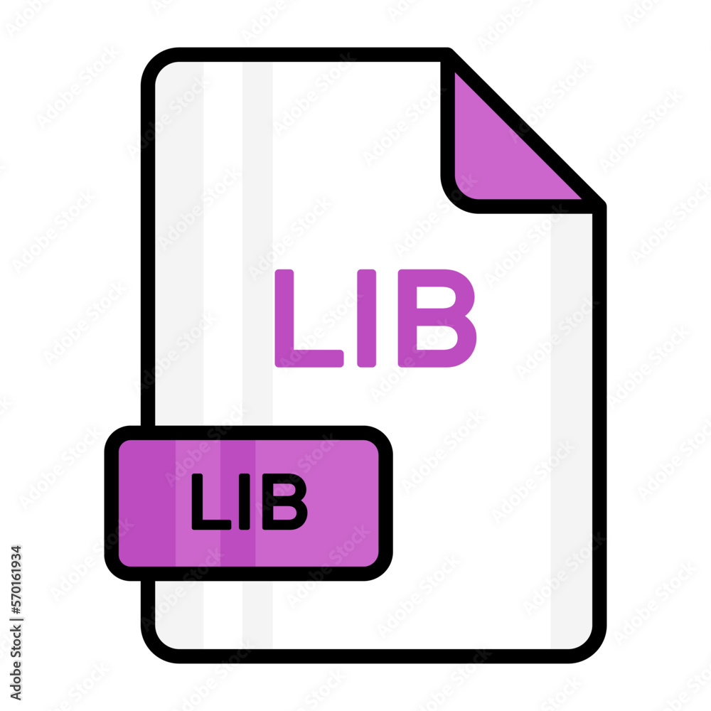 An amazing vector icon of LIB file, editable design An amazing vector icon of LIB file, editable design