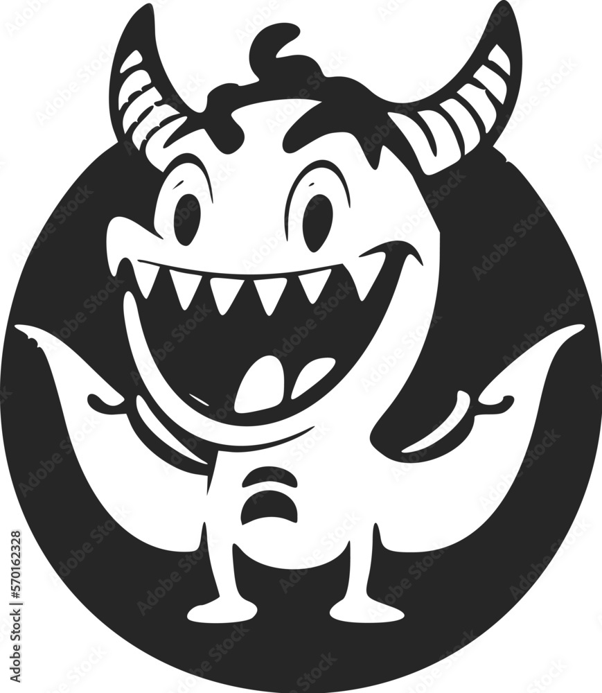 Black and white Uncomplicated logo with a Pleasant Cheerful crocodile.