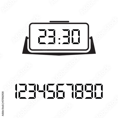 digital clock on white background	