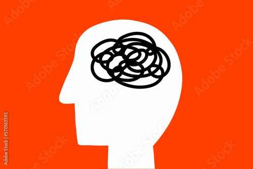 Fotografía People head with complicated symbol