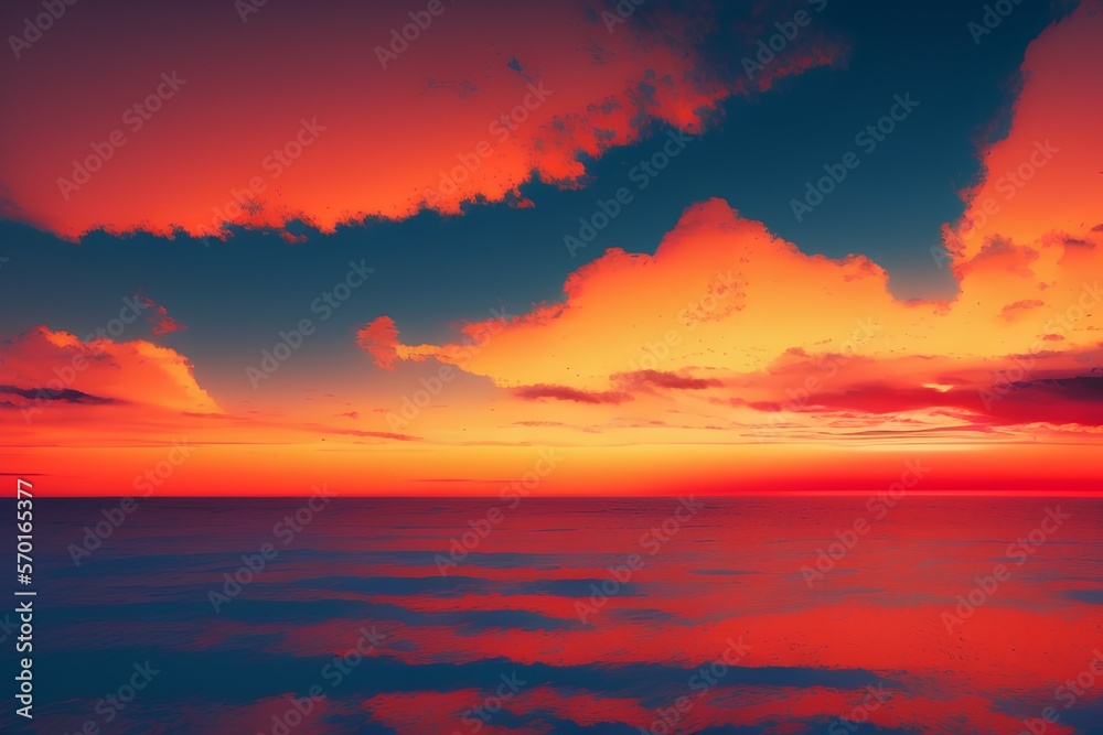 sunset over the sea - Generate AI