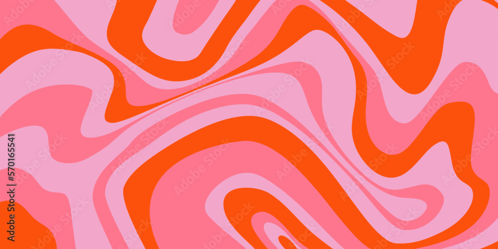 Obraz premium Psychedelic trippy y2k retro background swirl. Simple vector illustration. Groovy wave print. Vintage background. Psychedelic groovy spiral.