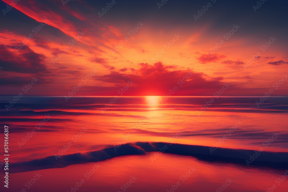 sunset over the sea- Generate AI