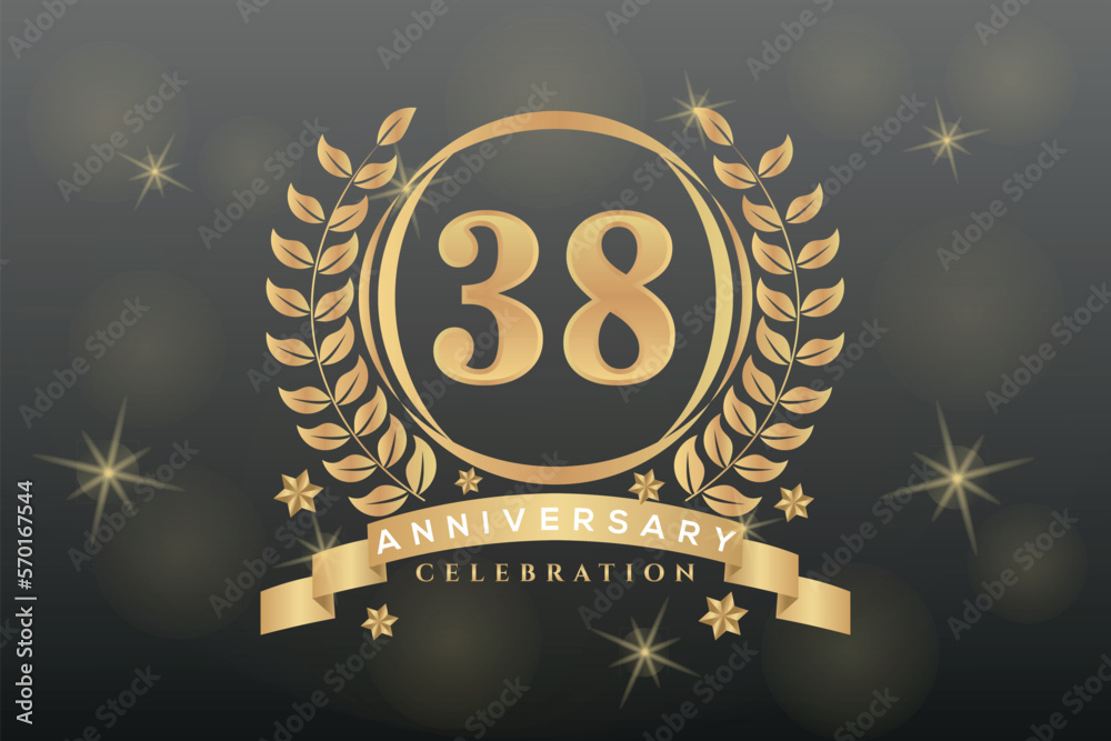 38th-anniversary-celebration-background-golden-numbers-with-gold