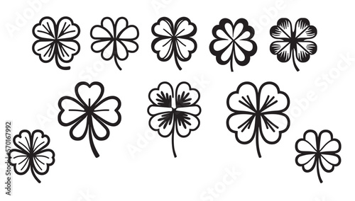 set of four-leaf clover