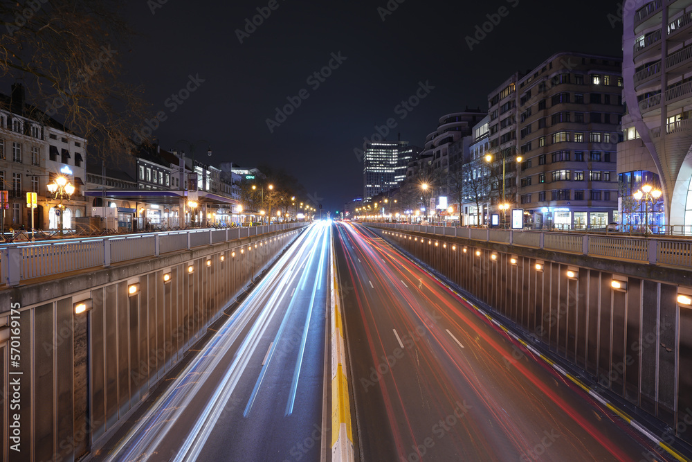night traffic in the city, traffic time lapse 