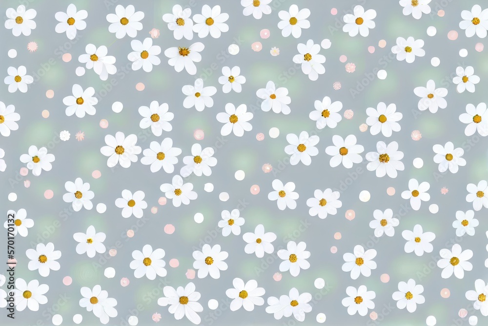 White floral pattern background on light blue background.Ai generated White floral pattern background on light blue background.Ai generated