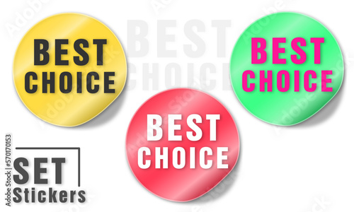 Best choice stickers set. Best choice label badge set. Best choice collection Tags