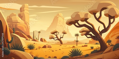 Background Desert Landscape. Generative AI