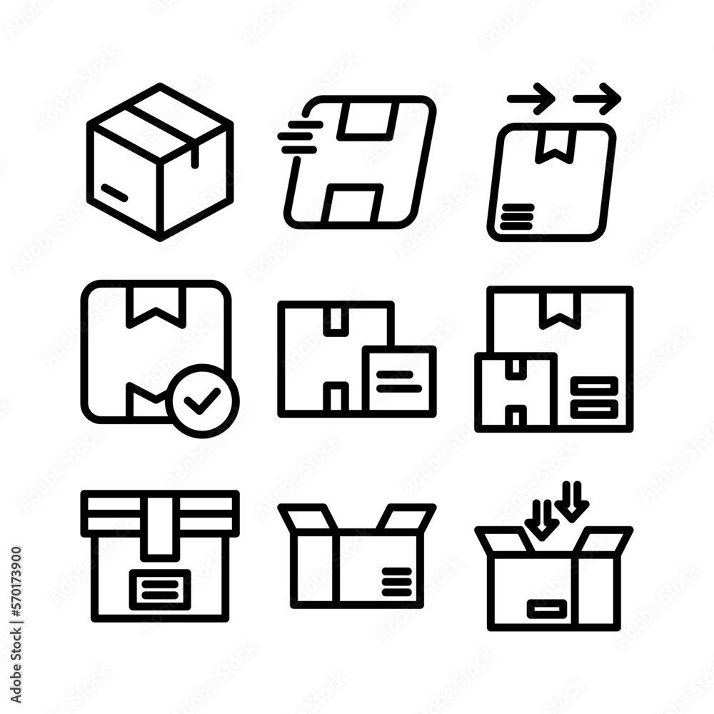 delivery box icon or logo isolated sign symbol vector illustration - high quality black style vector icons