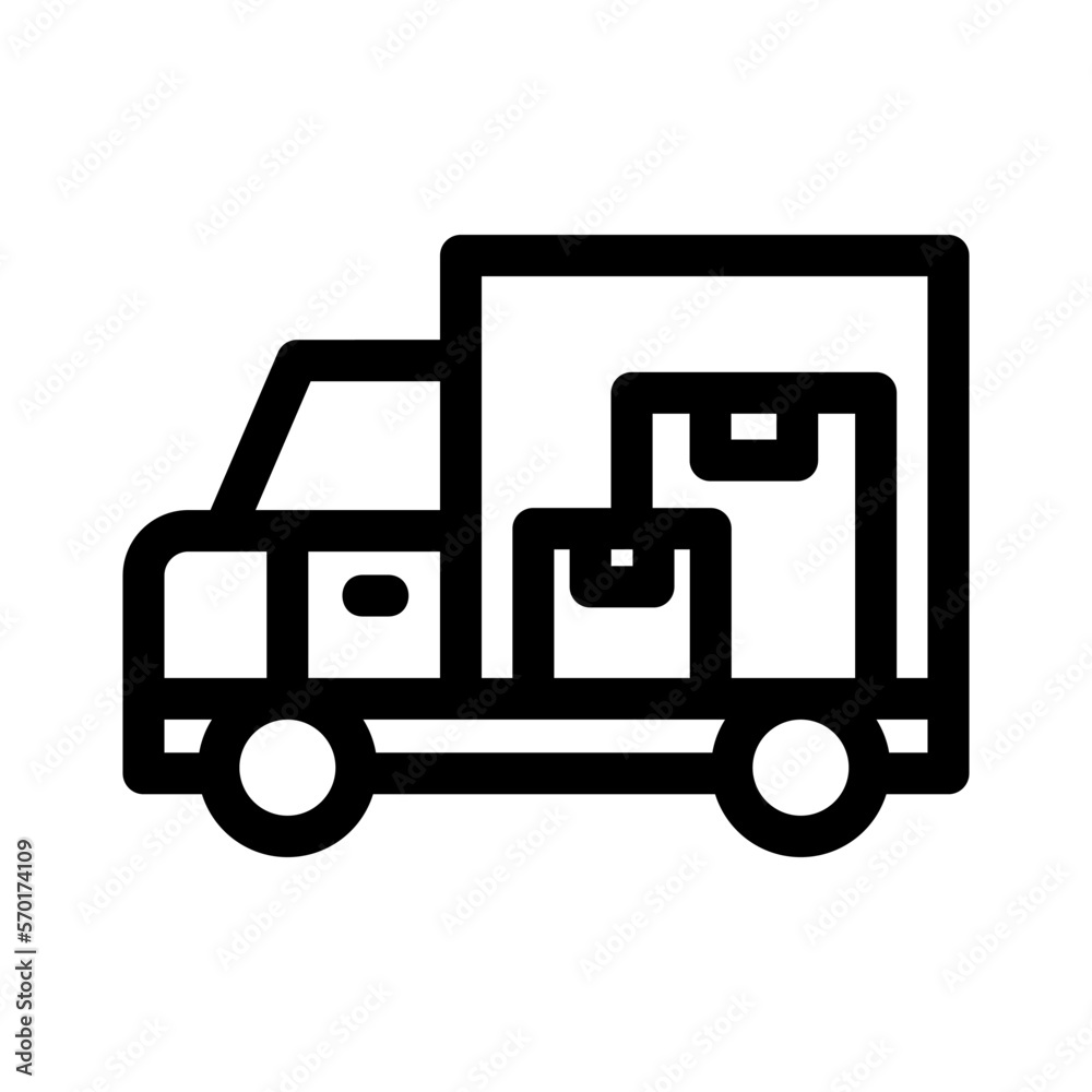 delivery truck icon or logo isolated sign symbol vector illustration - high quality black style vector icons