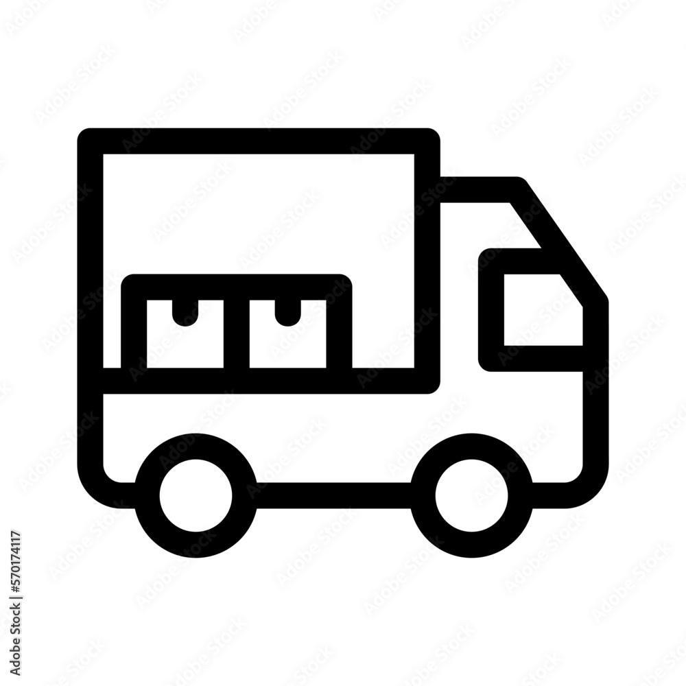 delivery truck icon or logo isolated sign symbol vector illustration - high quality black style vector icons