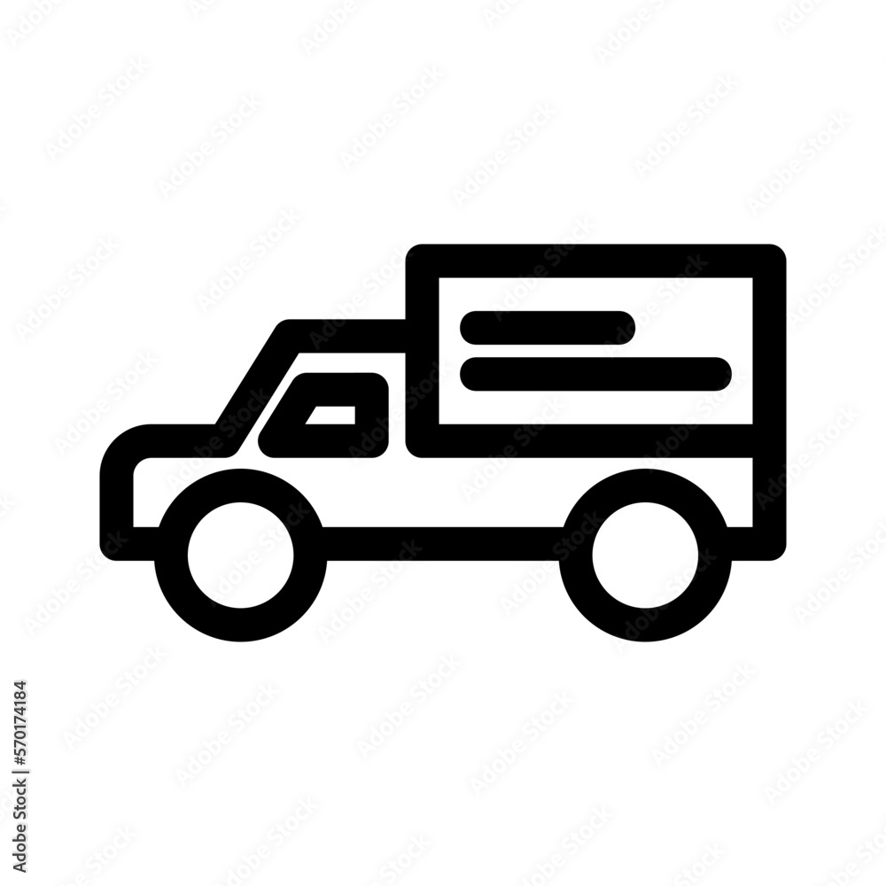delivery truck icon or logo isolated sign symbol vector illustration - high quality black style vector icons