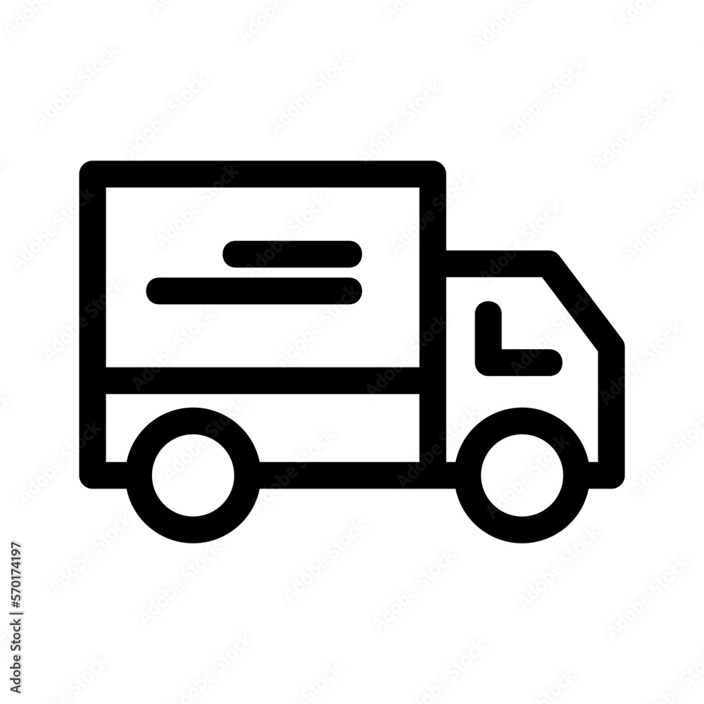 delivery truck icon or logo isolated sign symbol vector illustration - high quality black style vector icons