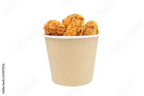 fried chicken bucket craft style copy space for your logo7 hot wings bucket.