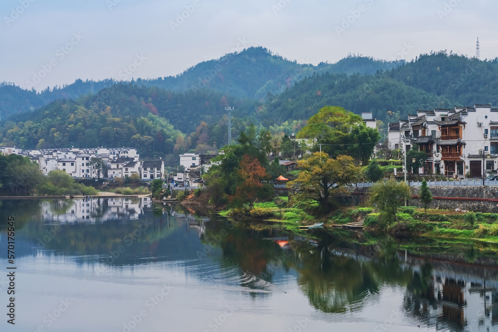 Ancient villages, rivers and natural beauty in the mountains of Anhui Province, China