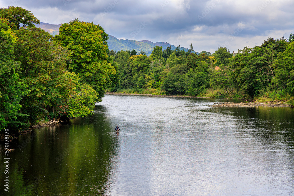 Fototapeta premium Fly fishing on the River Tay, Scotland