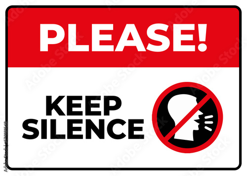 Keep silence sign board printable vector