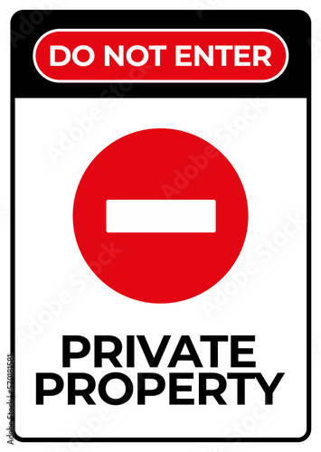 Private property sign board printable vector