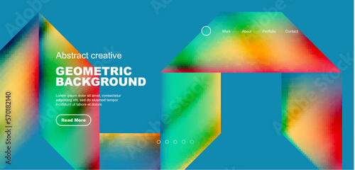 Triangles with fluid gradients, abstract landing page background. Minimal shapes composition for wallpaper, banner, background, leaflet, catalog, cover, flyer