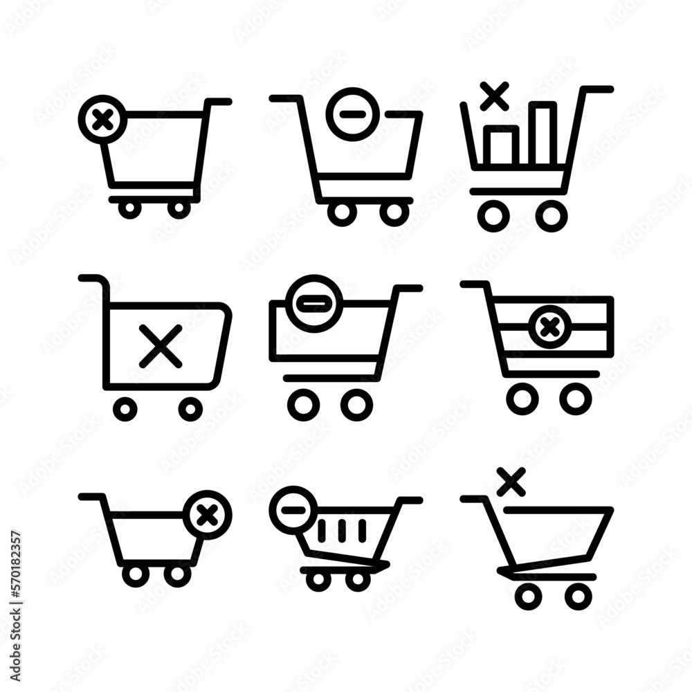 remove from cart icon or logo isolated sign symbol vector illustration - high quality black style vector icons