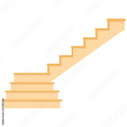 Vector image of a wooden staircase. The concept of construction  repair and other works. A design element.